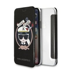 Karl Lagerfeld KLFLBKPXKSB iPhone X|Xs czarny|black bookcase Signature Glitter цена и информация | Чехлы для телефонов | kaup24.ee