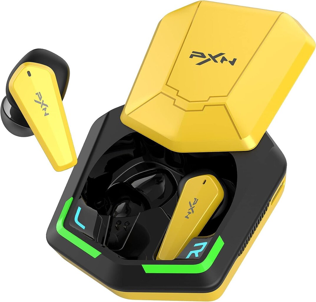 Juhtmevabad kõrvaklapid PXN S2, kollased цена и информация | Kõrvaklapid | kaup24.ee