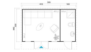 Aiamaja Sicily2, 19,32m2 Tumehall hind ja info | Kuurid ja aiamajad | kaup24.ee