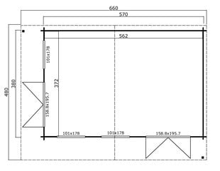 Aiamaja Dominica, 20,91m2, hall hind ja info | Kuurid ja aiamajad | kaup24.ee