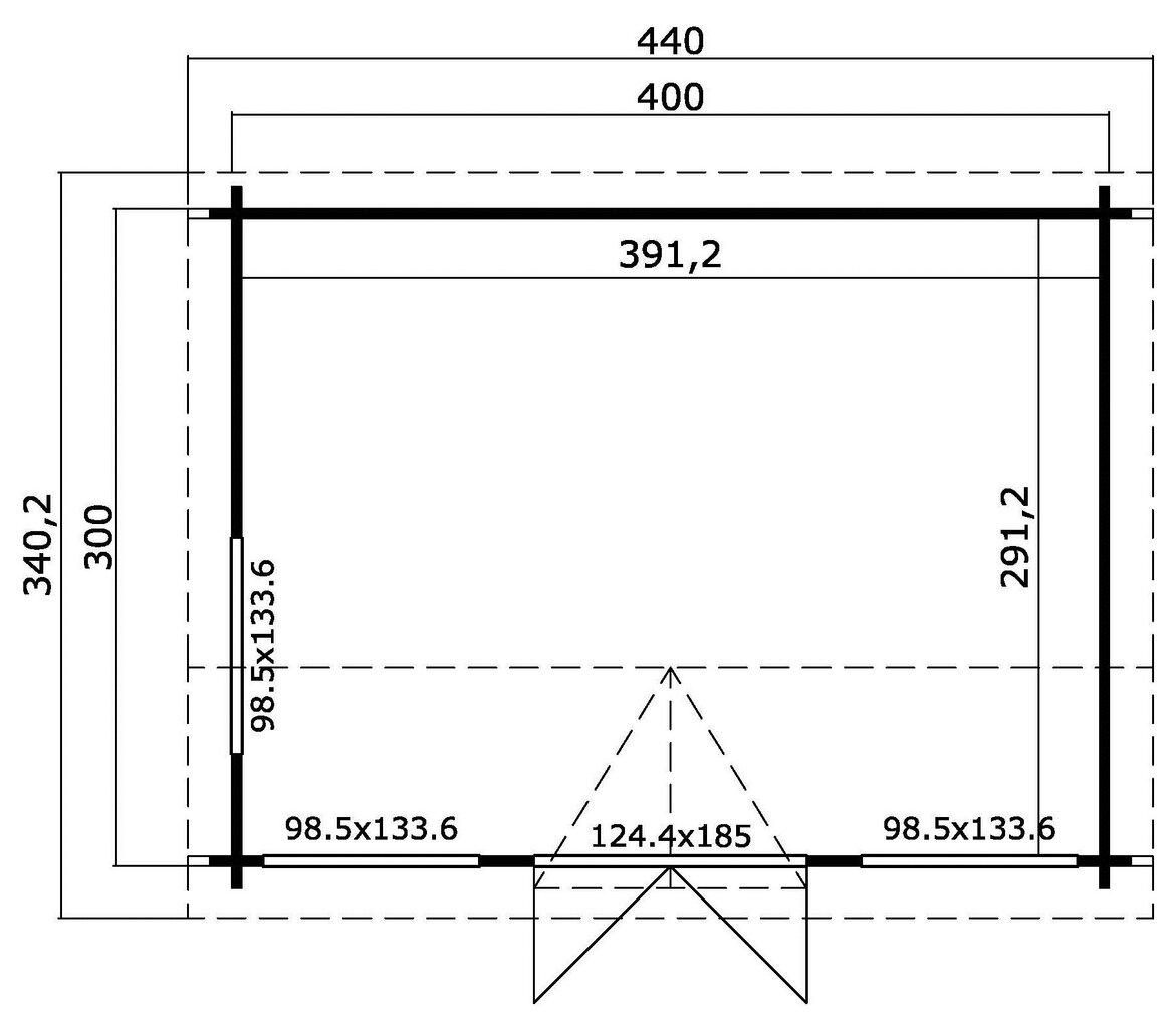 Aiamaja Windsor44, 11,39m2 Helesinine hind ja info | Kuurid ja aiamajad | kaup24.ee