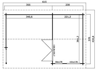 Aiamaja Torquay44, 20,45m2, tumehall hind ja info | Kuurid ja aiamajad | kaup24.ee