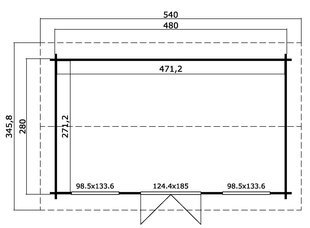 Aiamaja Pembro53, 12,78m2, helesinine цена и информация | Садовые сараи, дровницы | kaup24.ee