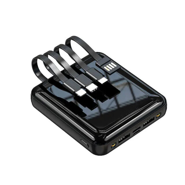Akupank Mini Powerbank with Cables, microUSB, USB-C, Lightning, USB 20000 mAh цена и информация | Akupangad | kaup24.ee