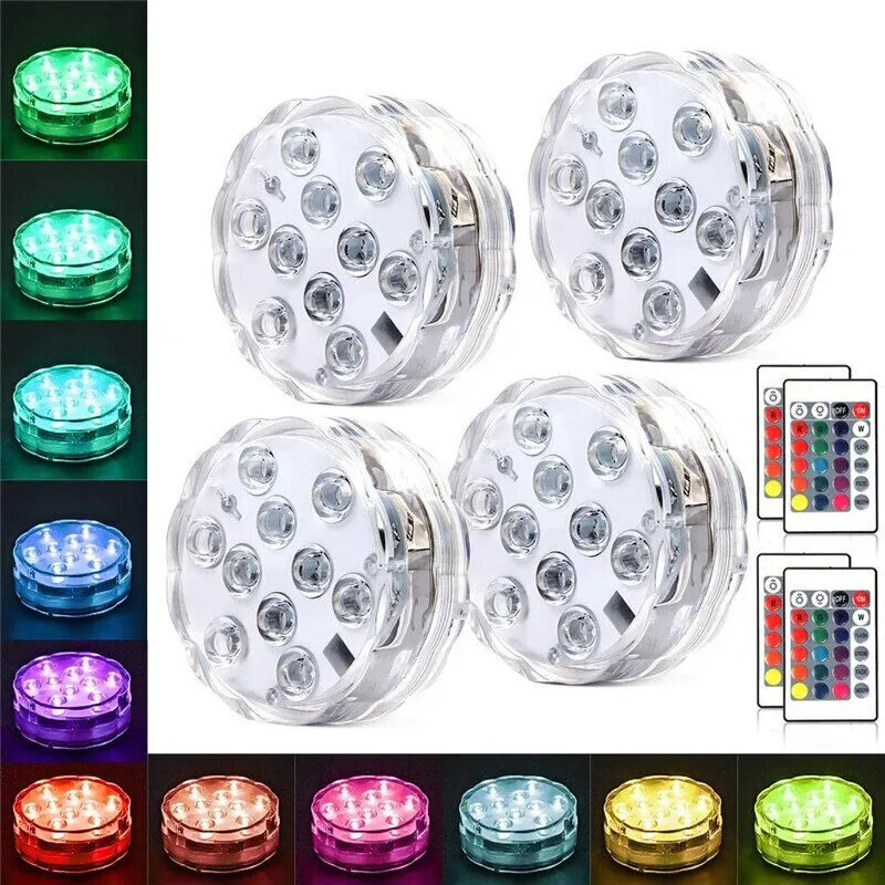 Basseinilambid, veealused 16 värvi RGB LED koos puldiga, 4 tk цена и информация | Basseinitehnika | kaup24.ee