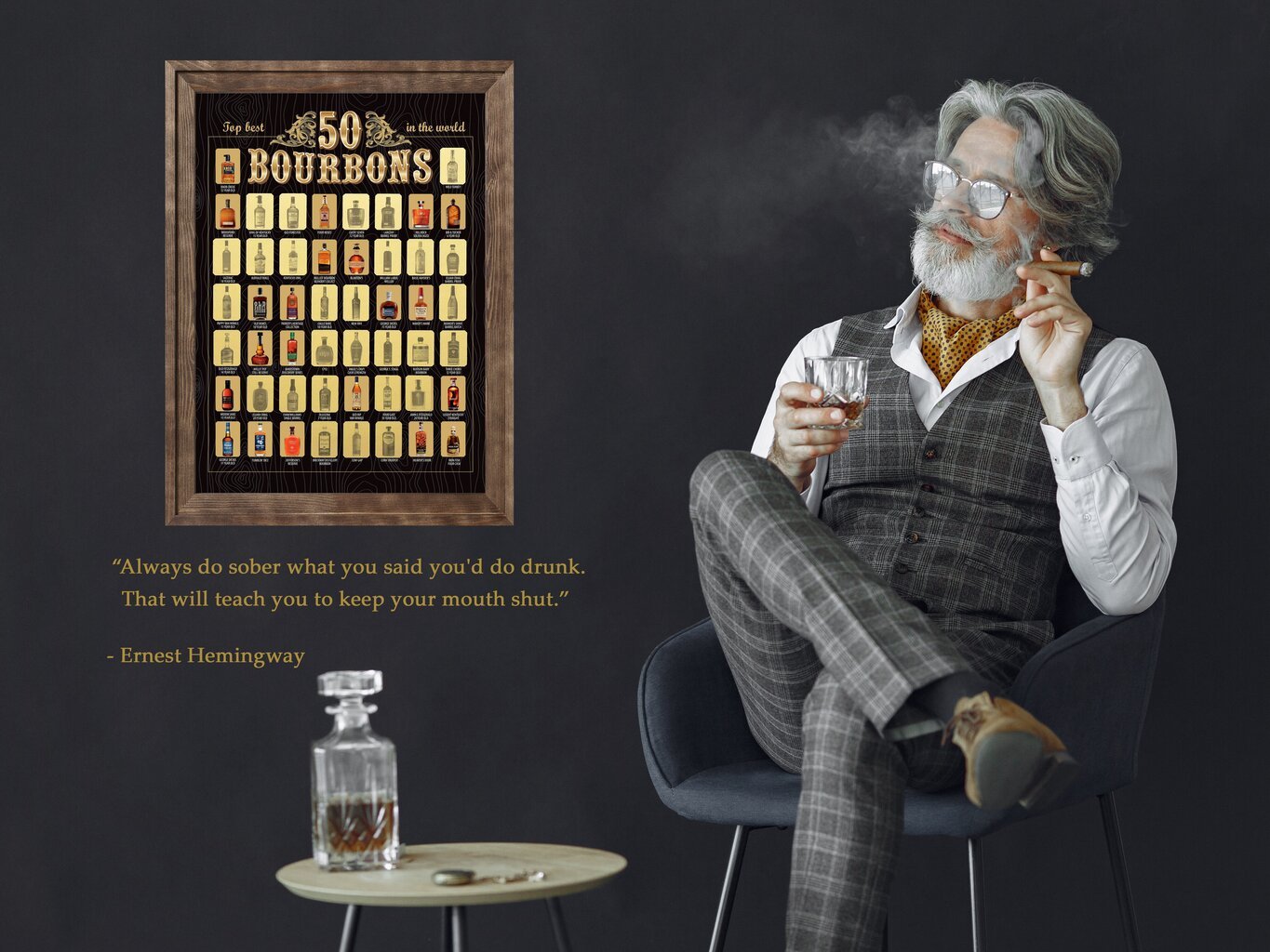 Kraabitav plakat "50 Best Bourbons in the World" A2 42x30cm hind ja info | Muud kingitused | kaup24.ee