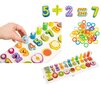 Montessori värviline puidust numbrite ja puuviljade sorteerija, pusle hind ja info | Arendavad mänguasjad | kaup24.ee
