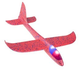 Аэроплан из пенопласта со светодиодными огнями, 48х47 см, красный цена и информация | Игрушки для мальчиков | kaup24.ee