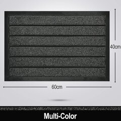 Uksematt libisemiskindel, must, 40x60, kummist цена и информация | Придверные коврики | kaup24.ee