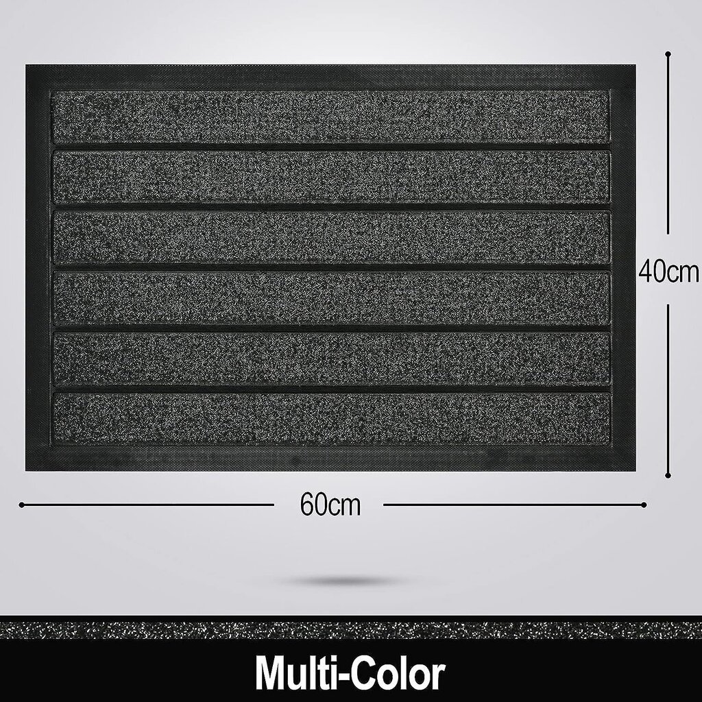 Uksematt libisemiskindel, must, 40x60, kummist цена и информация | Uksematid | kaup24.ee