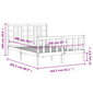 vidaXL voodiraam peatsiga, hall, 160 x 200 cm, täispuit hind ja info | Voodid | kaup24.ee