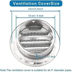 Вентиляционная решетка Снагарог, 10 см цена и информация | Вентиляторы для ванной | kaup24.ee