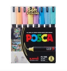 Markerid Uni Ball Posca PC-1MR Soft Color, 8 tk. hind ja info | Kunstitarbed, voolimise tarvikud | kaup24.ee