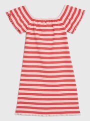 Платье в полоску TOMMY HILFIGER Off Shoulder Stripe Dress Laser Pink Stripe 540125266, розовое цена и информация | Платья для девочек | kaup24.ee