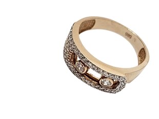 Kuldsõrmus nr 17,5 tsirkoonidega hind ja info | Sõrmused | kaup24.ee