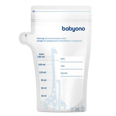 Piimakotid BabyOno 1084, 20 tk. x 180 ml цена и информация | Детская посуда, контейнеры для молока и еды | kaup24.ee