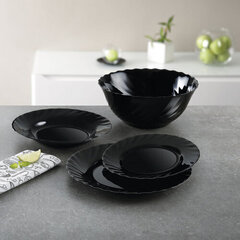 Плоская тарелка Luminarc Trianon Чёрный Cтекло (Ø 24,5 cm) (24 штук) цена и информация | Посуда, тарелки, обеденные сервизы | kaup24.ee