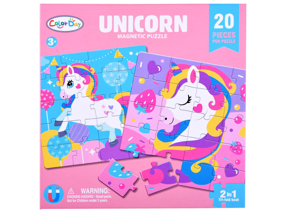 Magnet Puzzle raamat, Unicorns 40 tk hind ja info | Pusled | kaup24.ee