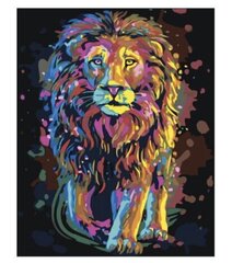 Maalid numbrite järgi "Mitmevärviline lõvi" 40x50 hind ja info | Maalid numbri järgi | kaup24.ee