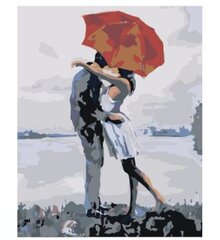 Maalid numbrite järgi "Suudlus vihmavarju all" 40x50 hind ja info | Maalid numbri järgi | kaup24.ee