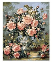 Maalid numbrite järgi "Roosa roosade rooside kimp" 40x50 hind ja info | Maalid numbri järgi | kaup24.ee