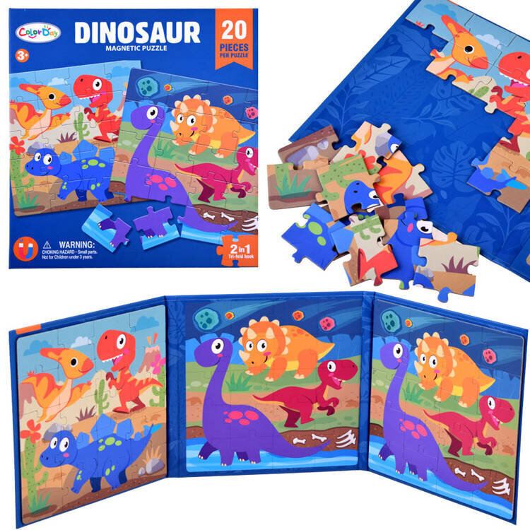 Magnet Puzzleraamat, Dinosaurs, 40 tk цена и информация | Pusled | kaup24.ee