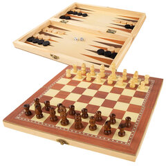 Lauamäng 3 in 1 / Male, kabe ja backgammon (puidust) hind ja info | Lauamängud ja mõistatused | kaup24.ee