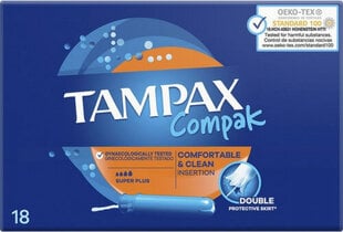 Tampoonid Tampax super plus Pearl Compak, 18 tk. цена и информация | Тампоны, гигиенические прокладки для критических дней, ежедневные прокладки | kaup24.ee