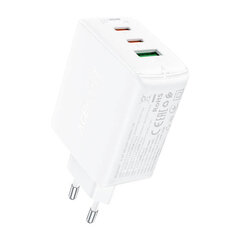 Acefast Сетевое зарядное устройство Acefast A41, 2x USB-C + USB, GaN 65 Вт (белое) цена и информация | Зарядные устройства для телефонов | kaup24.ee