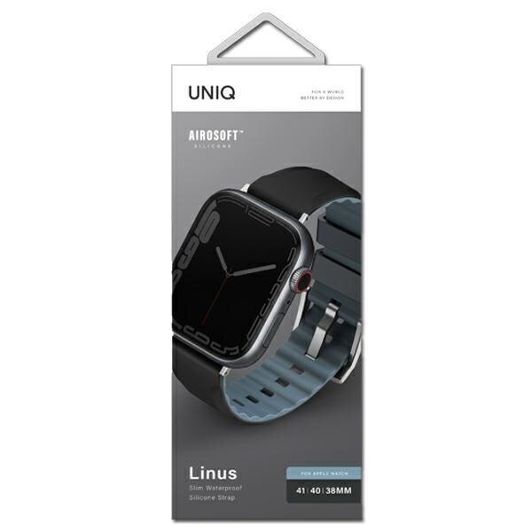 Uniq Linus Apple Watch Series 38/40/41mm, Midnight Black цена и информация | Nutikellade ja nutivõrude tarvikud | kaup24.ee