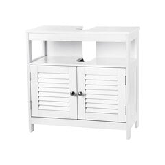 Шкаф под раковину VASAGLE белый, серый цена и информация | Шкафчики для ванной | kaup24.ee