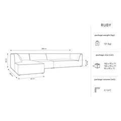 Pehme nurgadiivan Micadoni Home Ruby, hall hind ja info | Nurgadiivanid ja nurgadiivanvoodid | kaup24.ee