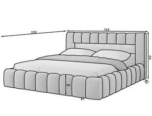 Кровать  Lamica, 140x200 см, серый цвет цена и информация | Кровати | kaup24.ee
