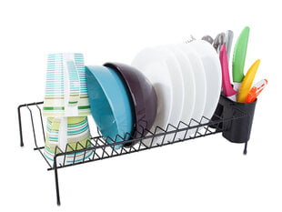 Металлическая сушилка для посуды, чёрная цена и информация | Столовые и кухонные приборы | kaup24.ee