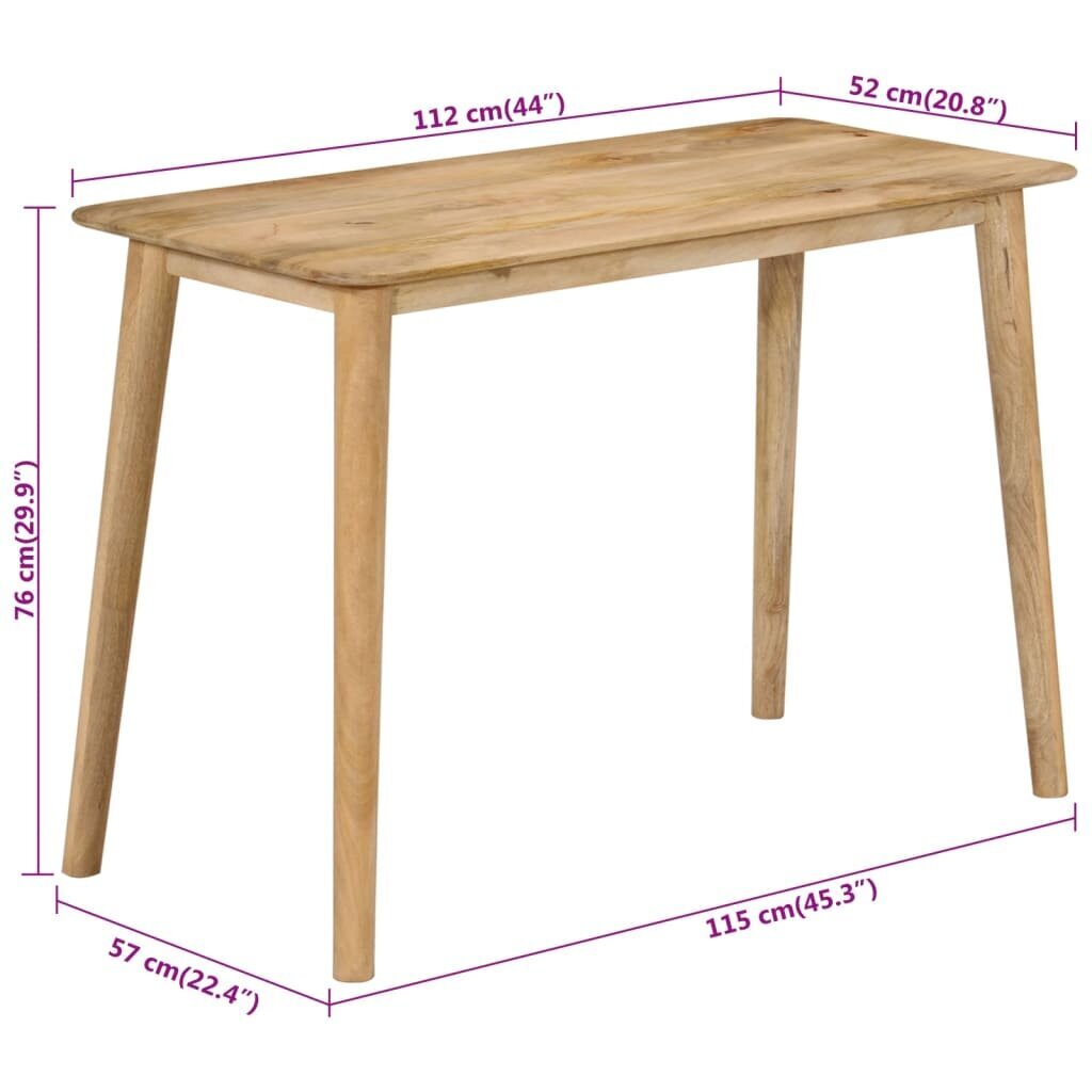 Söögilaud vidaXL, pruun, 112 x 52 x 76 cm hind ja info | Köögi- ja söögilauad | kaup24.ee