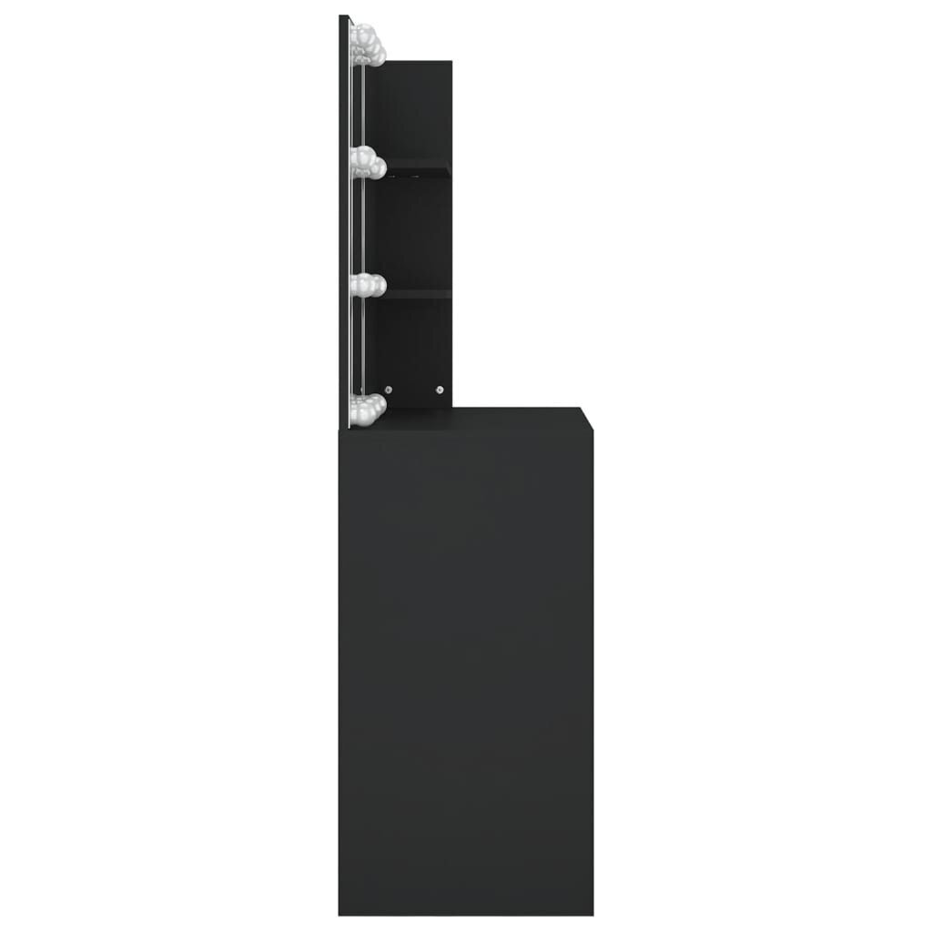 vidaXL tualettlaud LEDiga, must, 74,5 x 40 x 141 cm hind ja info | Tualettlauad | kaup24.ee
