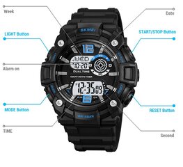 Мужские часы Skmei 2018BB, черные / синие цена и информация | Мужские часы | kaup24.ee