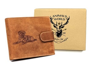 Мужской кошелек из натуральной кожи Animals World, коричневый цена и информация | Мужские кошельки | kaup24.ee