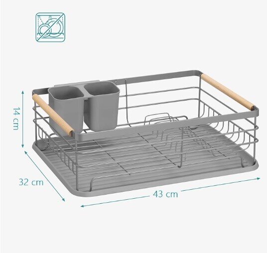 Nõudekuivatusrest ​​43 x 32 x 14 cm цена и информация | Köögitarbed | kaup24.ee