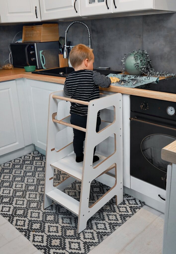 Köögitorn, köögiabiline Babylike B3RM, 40x46x85 cm, valge hind ja info | Laste lauad ja toolid | kaup24.ee