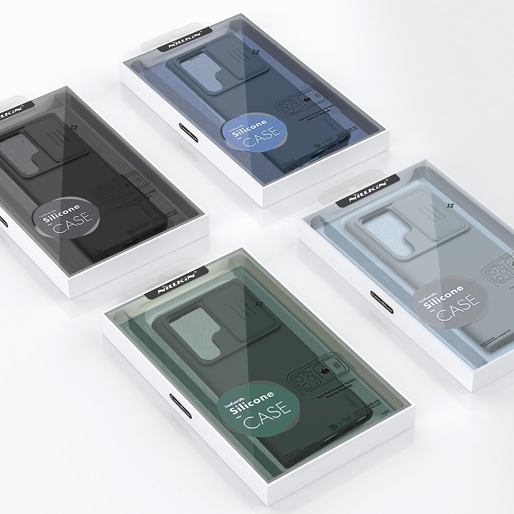 Nillkin CamShield Silky Silicone Case, Samsung Galaxy S23 Ultra, must hind ja info | Telefoni kaaned, ümbrised | kaup24.ee