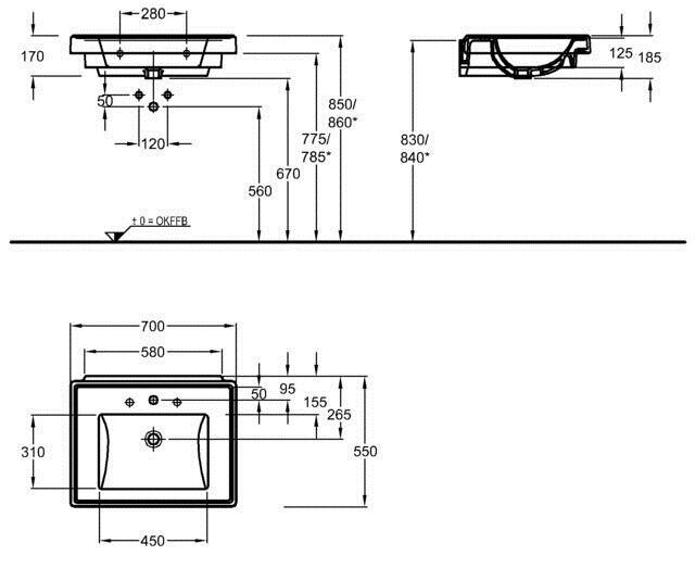 Keraamiline valamu Keramag Era 128870-000 700x550mm valge цена и информация | Kraanikausid, valamud | kaup24.ee