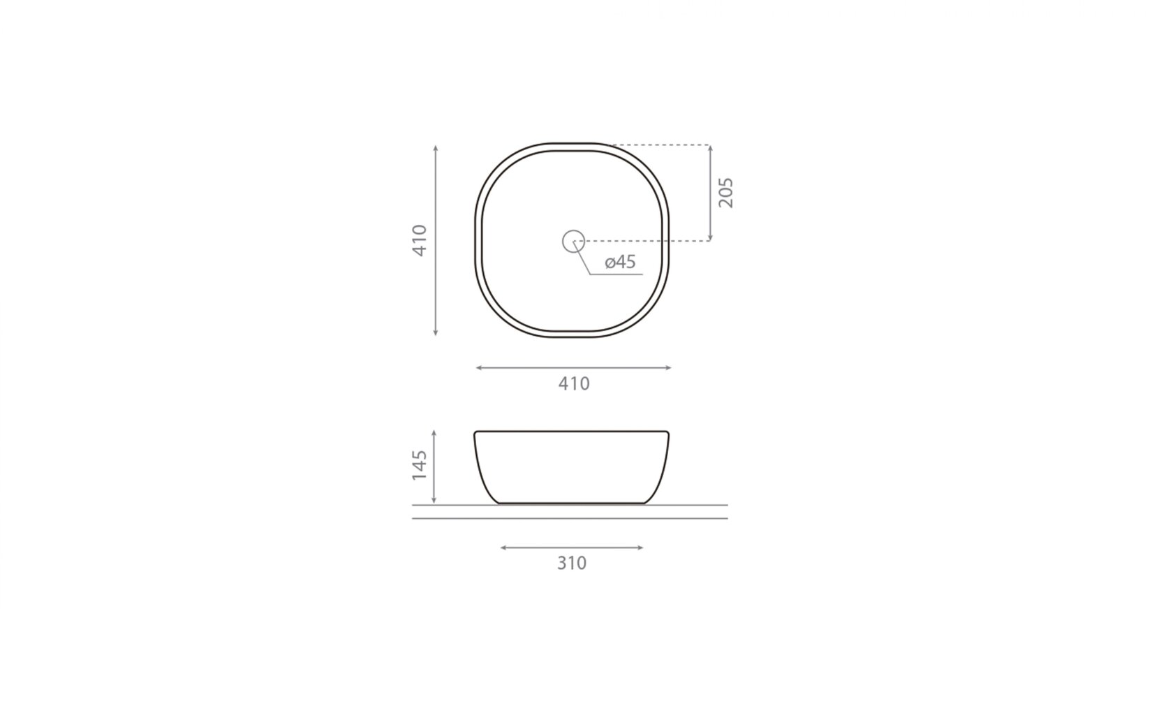 Valamu Bathco Olea Cuadrado 410x410x145mm hind ja info | Kraanikausid, valamud | kaup24.ee