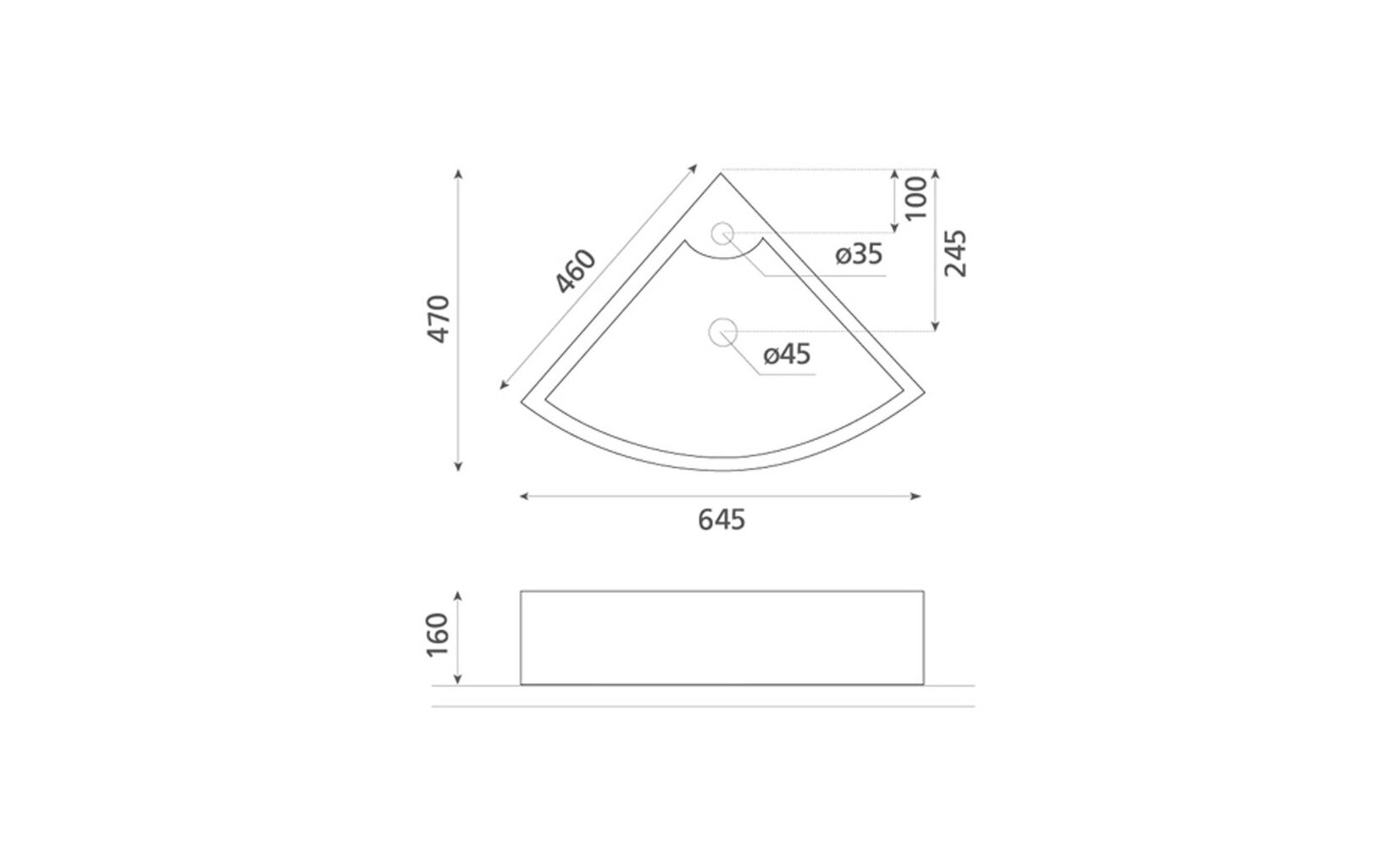 Nurgavalamu Bathco Oporto 645x470x160mm hind ja info | Kraanikausid, valamud | kaup24.ee