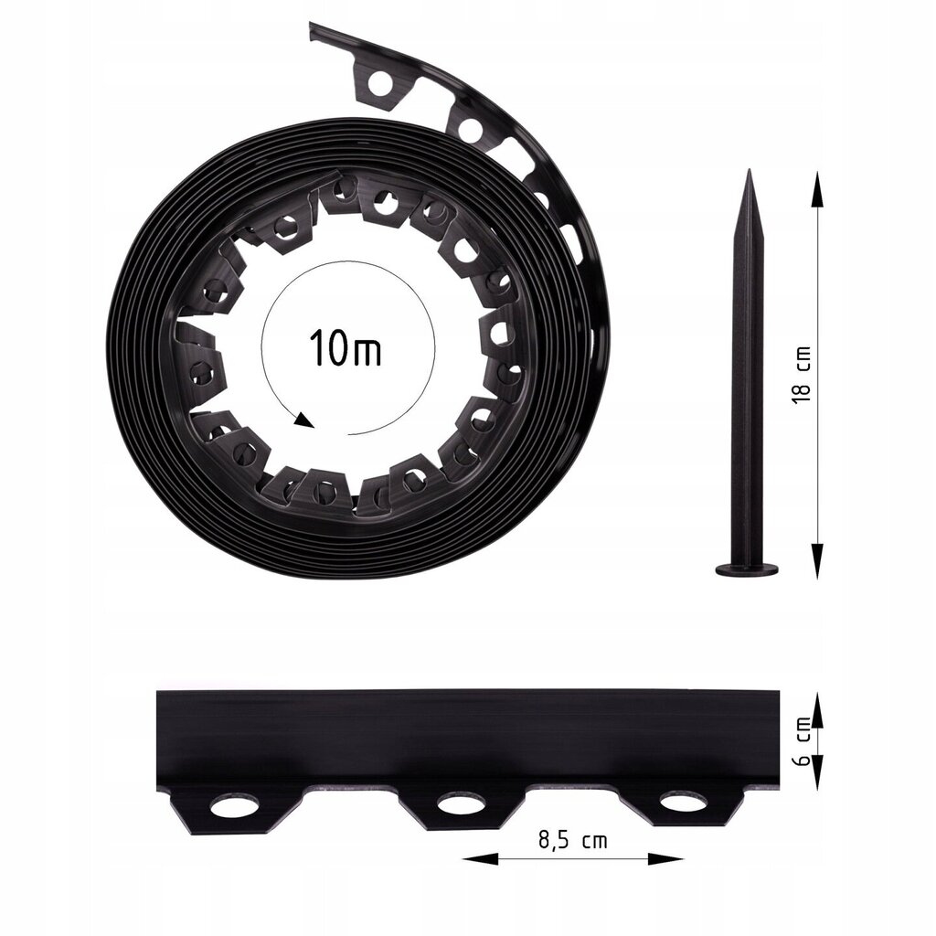 Plastikust aiapiir 1000 cm x 6 cm цена и информация | Aiad ja tarvikud | kaup24.ee