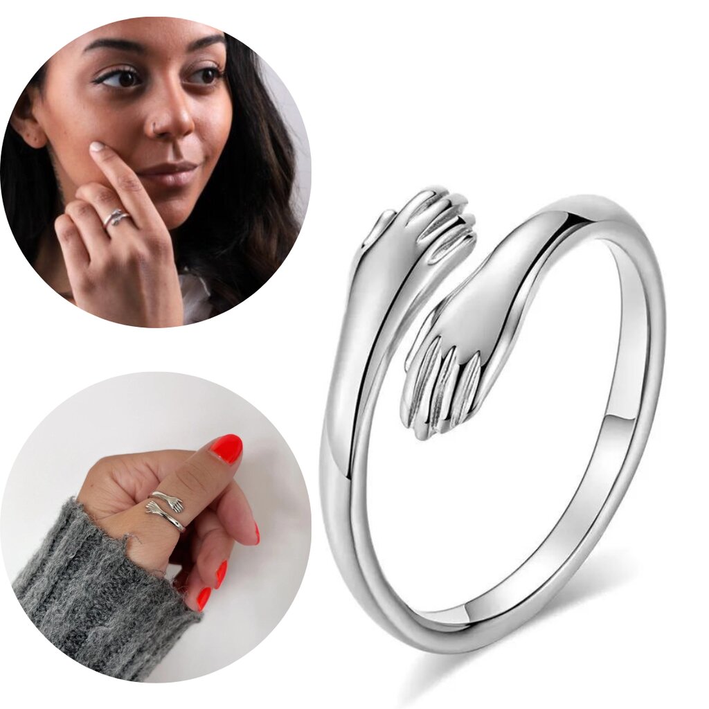Reguleeritav hõbedane "kallistamissõrmus" цена и информация | Sõrmused | kaup24.ee