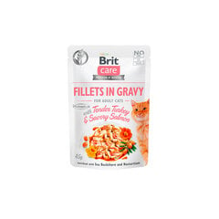 Brit Care Fillets in gravy koos kalkuni ja lõhega, 24 x 85 g hind ja info | Konservid kassidele | kaup24.ee