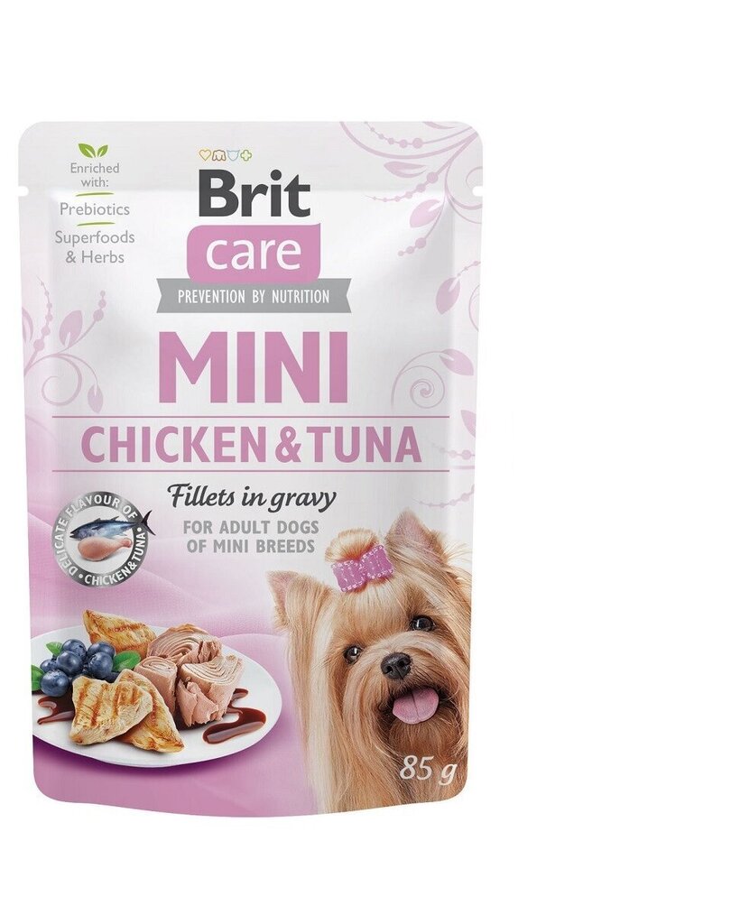 Brit Care Mini Pouch väikest tõugu koertele koos kana ja tuunikalaga, 24x85 g цена и информация | Konservid koertele | kaup24.ee