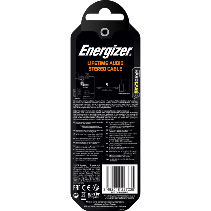 Energizer C41ROJALIHT цена и информация | Mobiiltelefonide kaablid | kaup24.ee