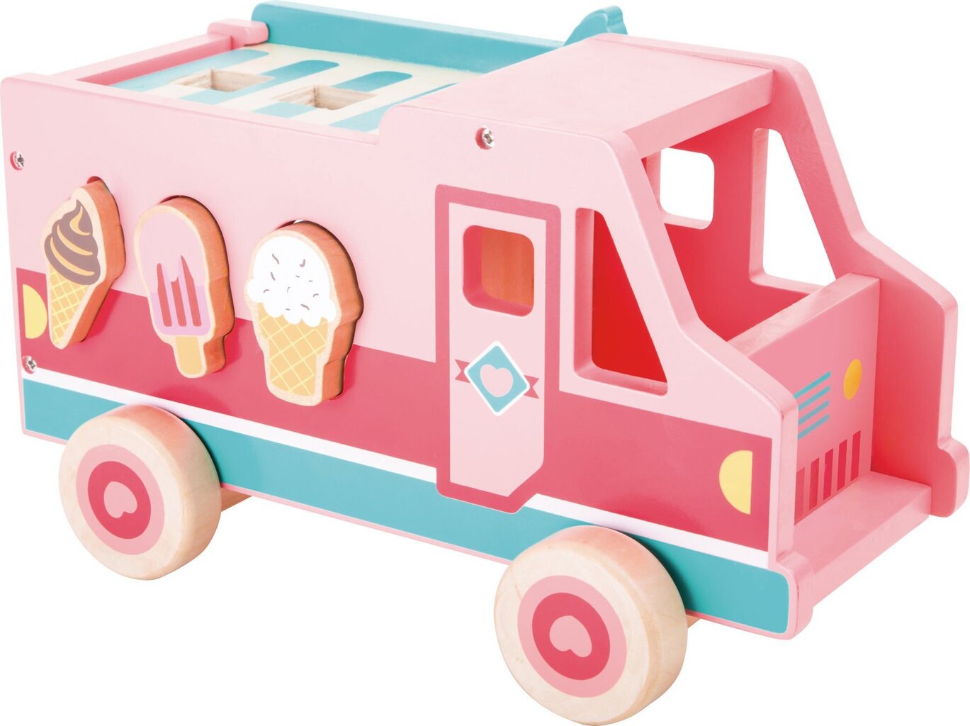 Puidust mänguasjade sorteerija Small Foot Ice Cream Bus hind ja info | Imikute mänguasjad | kaup24.ee